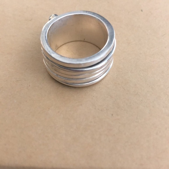 Fidget turquoise antistress mobile ring with 5 mobile twist rings - Picture 5 of 7